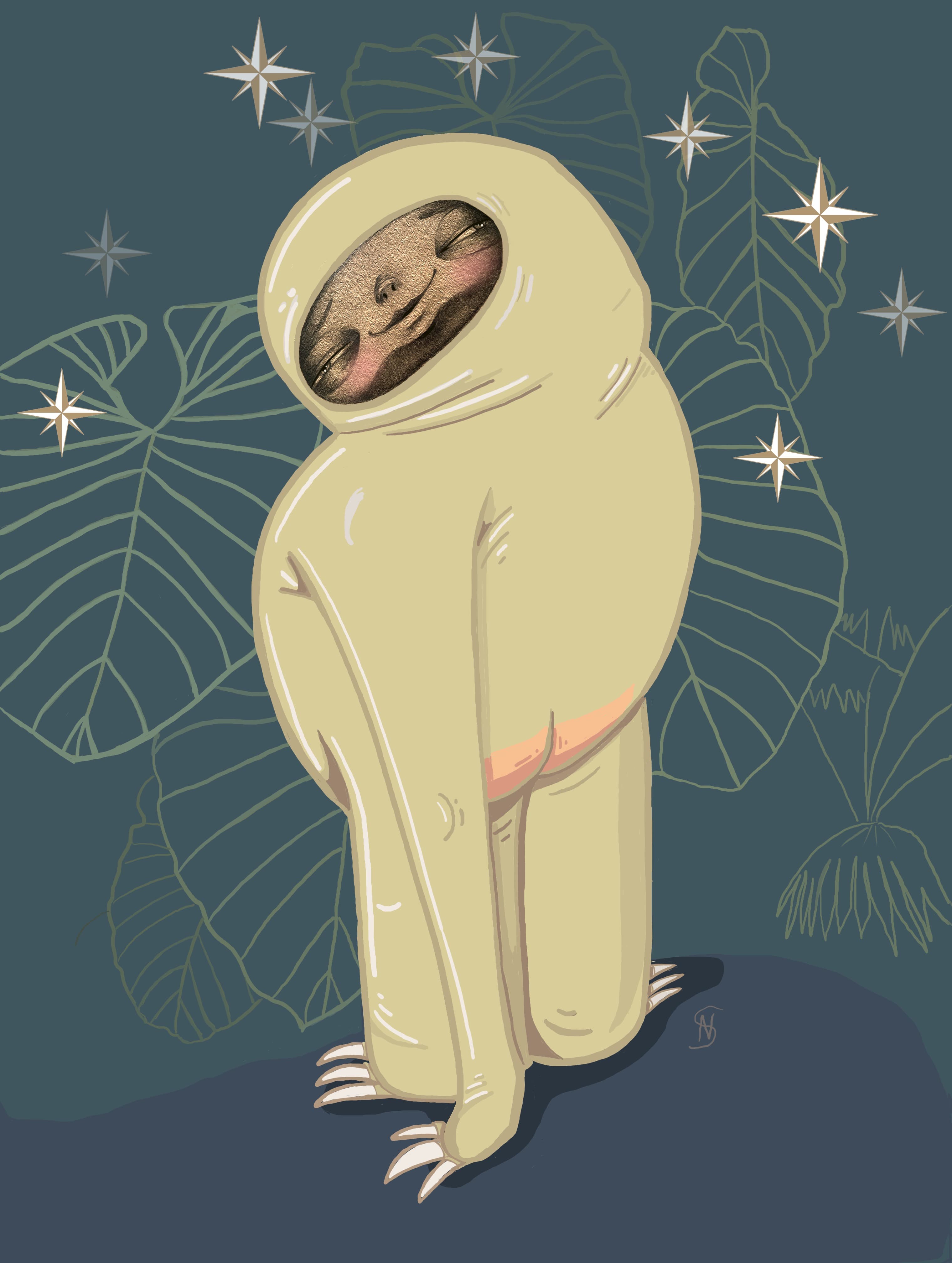Sloth Sketch — graphite drawing by Natalie Spinelli