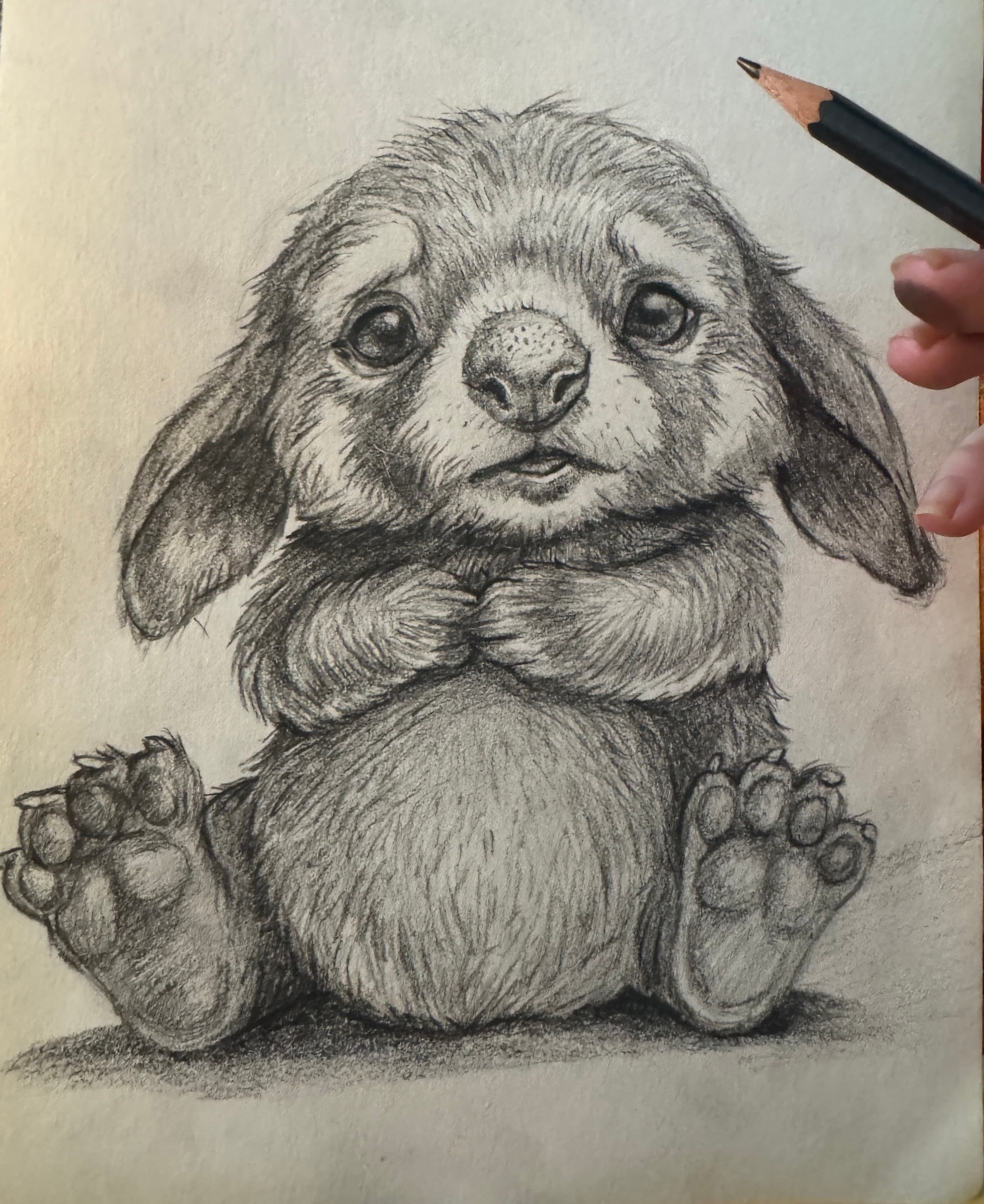 Happy Character Study — graphite sketch by Natalie Spinelli
