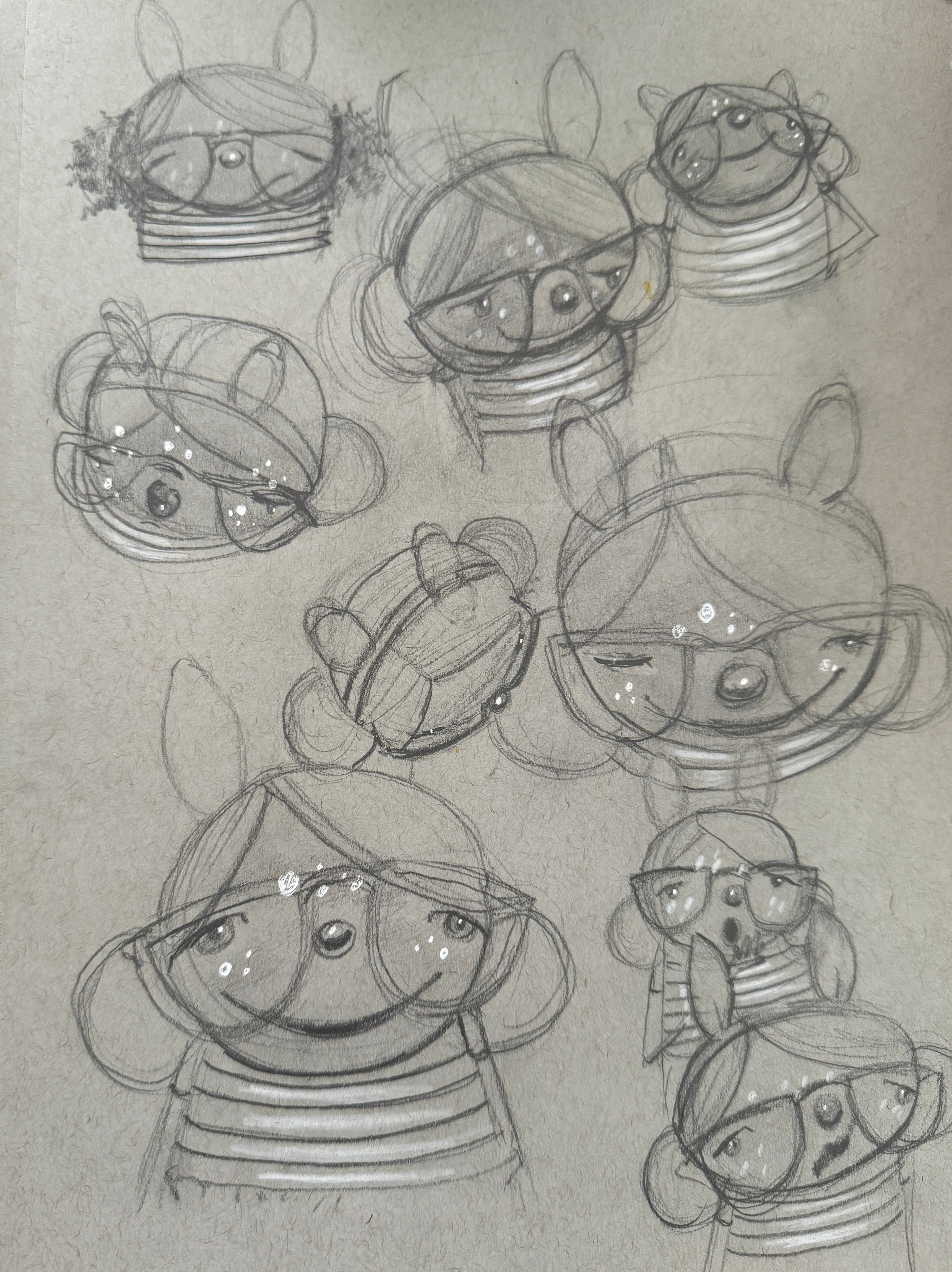 Melody Character Study — graphite sketch by Natalie Spinelli